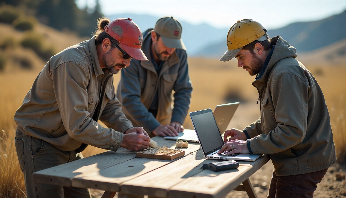 AXEOR exploration team conducting field surveys